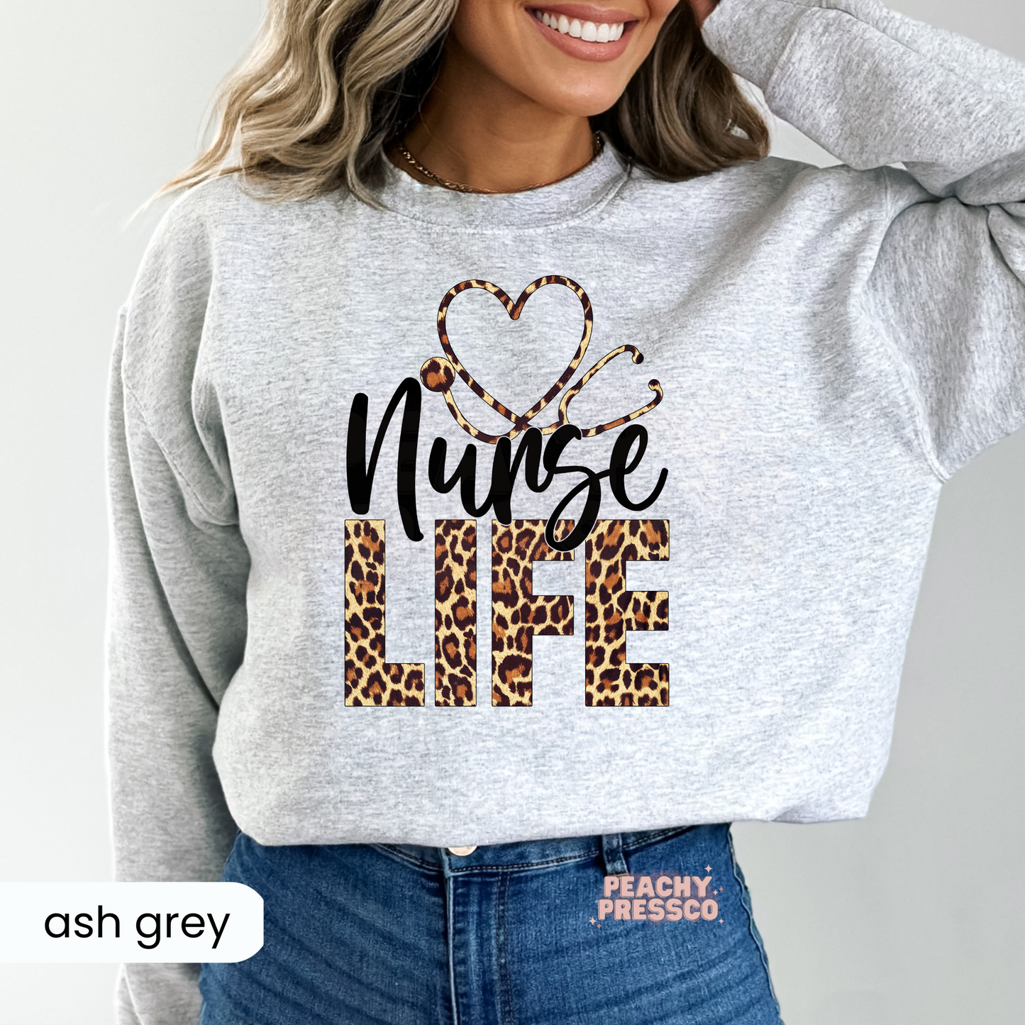 Nurse Life Leopard Print T-Shirt, Apparel