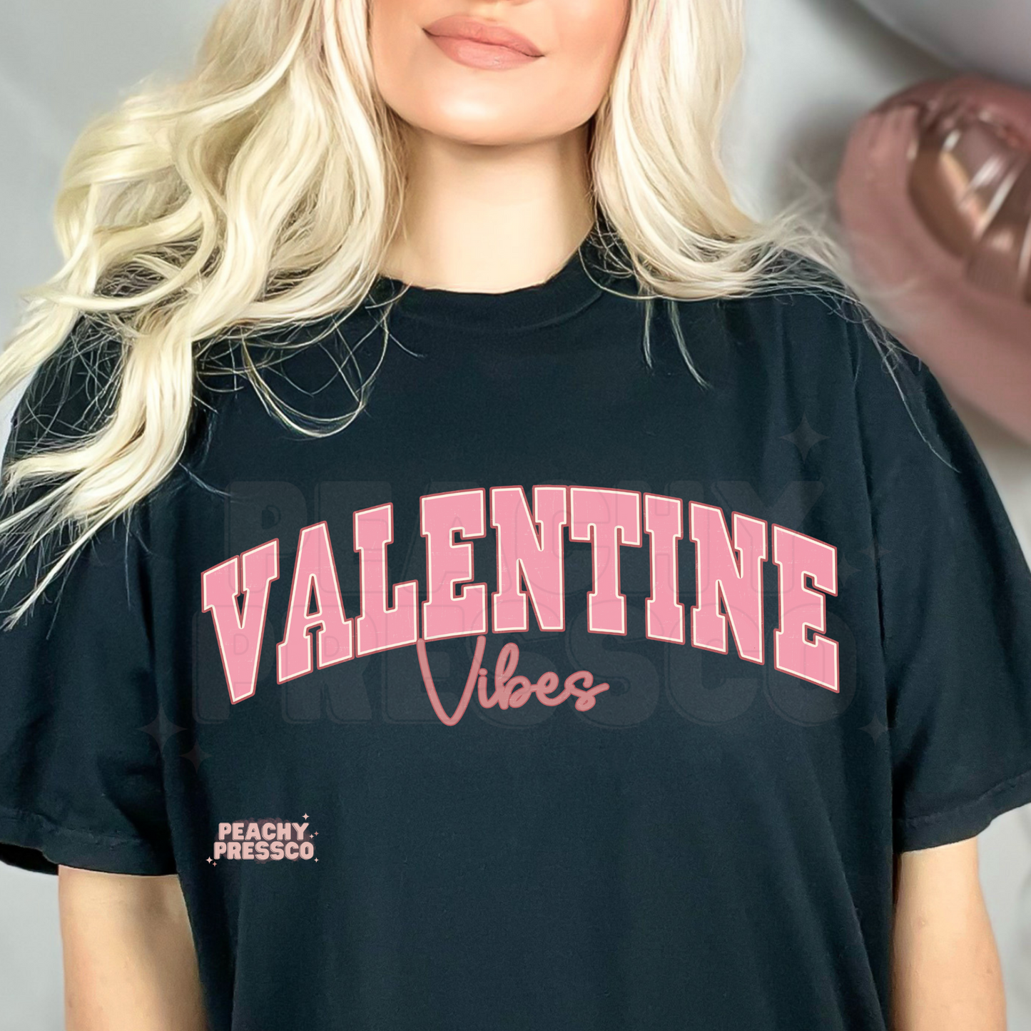Valentine Vibes – Minimalist Pink Retro Aesthetic Apparel