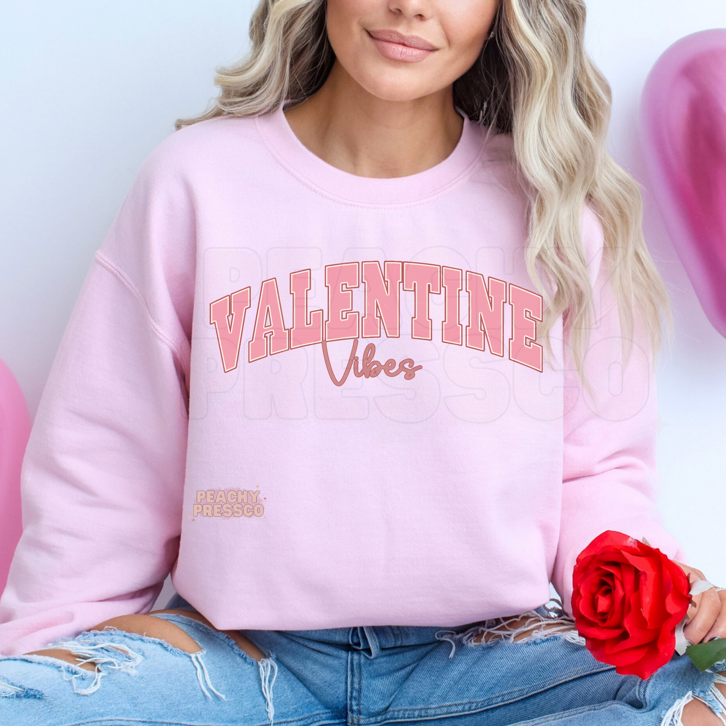 Valentine Vibes – Minimalist Pink Retro Aesthetic Apparel
