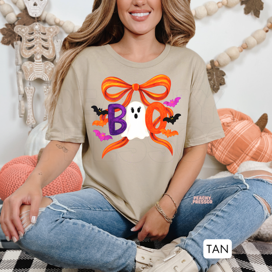 Cute Ghost BOO Shirt – Halloween Bats & Bows, Ghost Vibes Apparel
