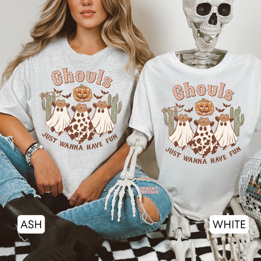 Ghouls Just Wanna Have Fun Western Halloween Shirt – Cowgirl Ghost Sweatshirt – Country Apparel