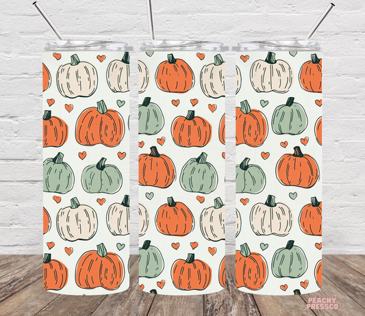 Fall Pumpkins Tumbler – Fall Stainless Steel - 20oz Skinny