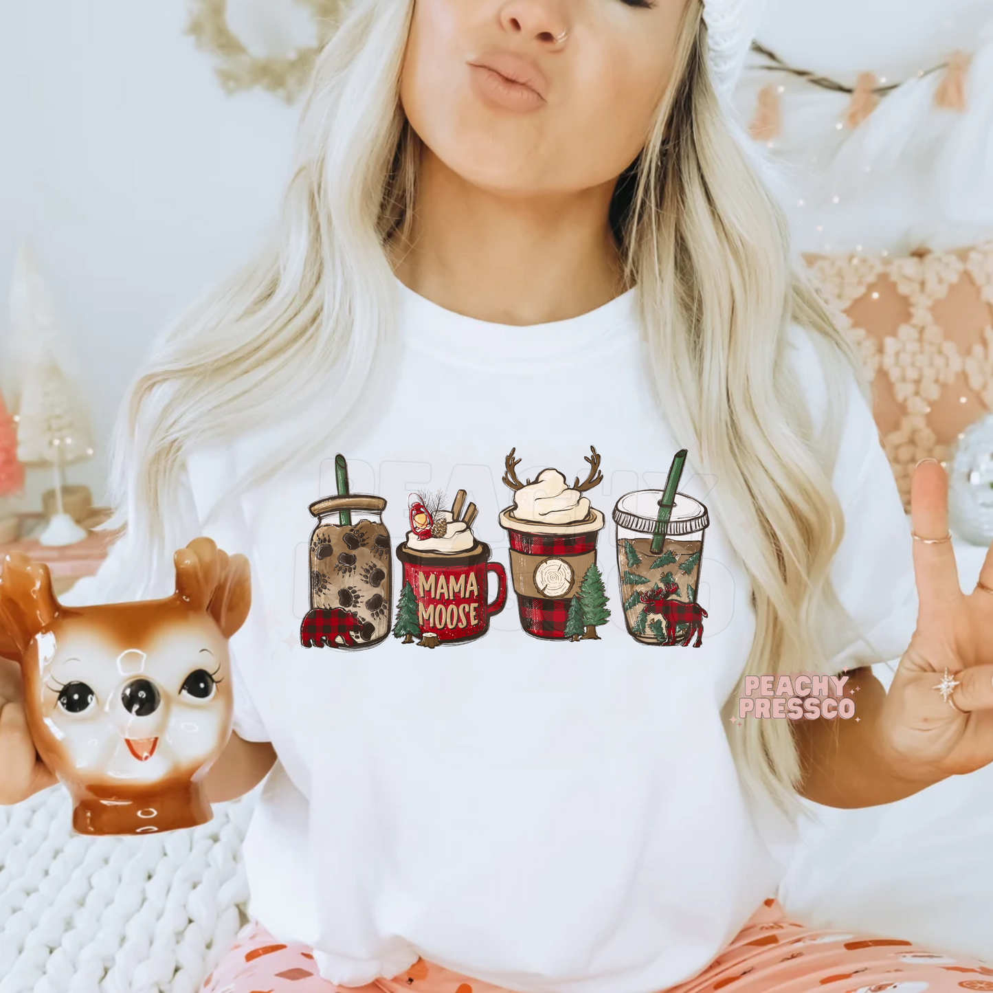 Mama Moose Holiday Shirt – Cozy Christmas Drink Theme Apparel