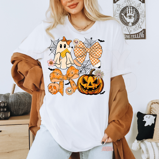 Halloween Teacher Ghost & Bow Sweatshirt – Cute Pumpkin Crewneck, School Apparel