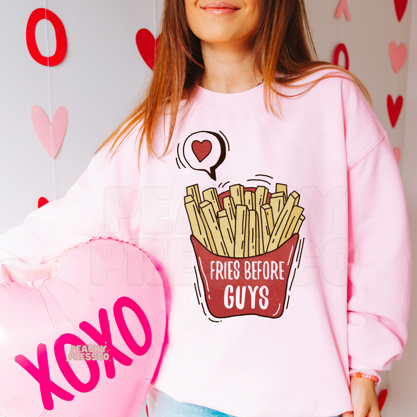 Fries Before Guys Funny Valentine's Day T-Shirt – Cute French Fry Apparel