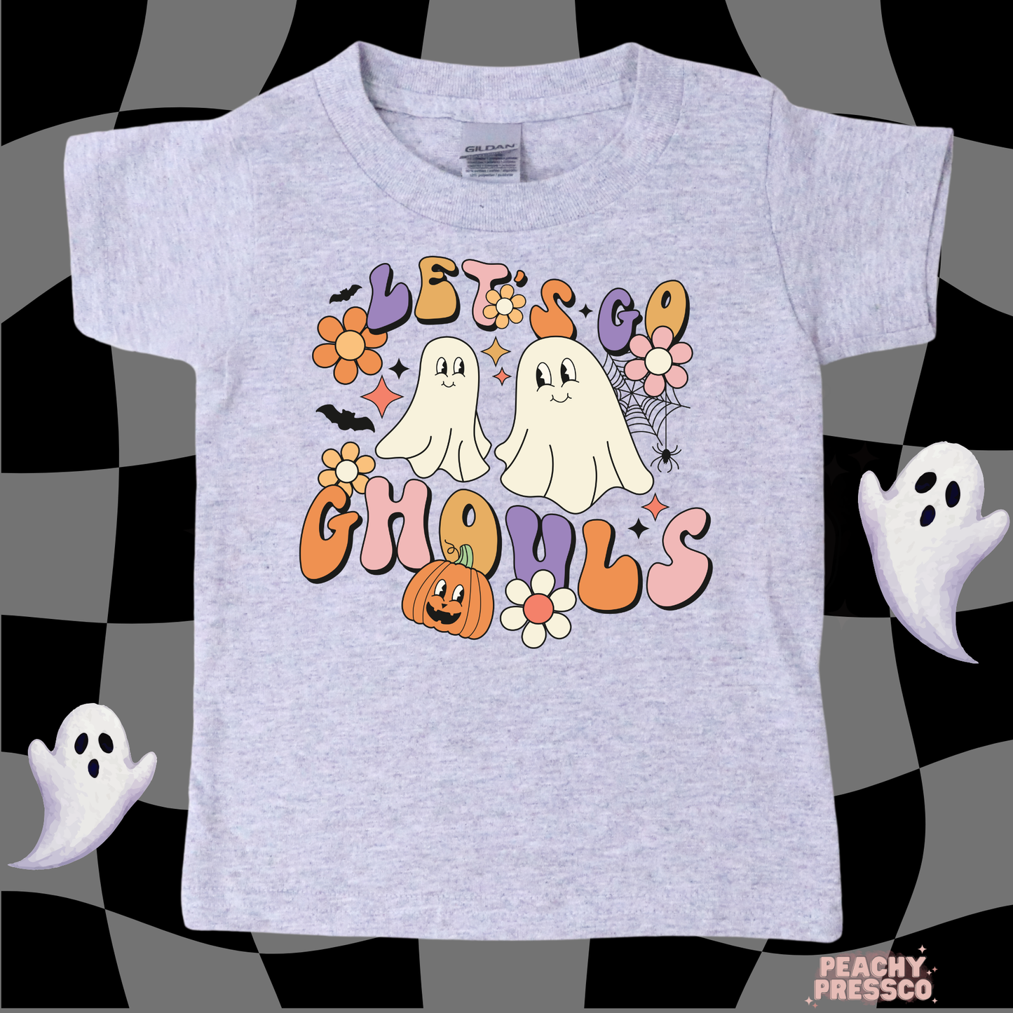 Let’s Go Ghouls Halloween Shirt – Cute Ghost Graphic, Kids Apparel