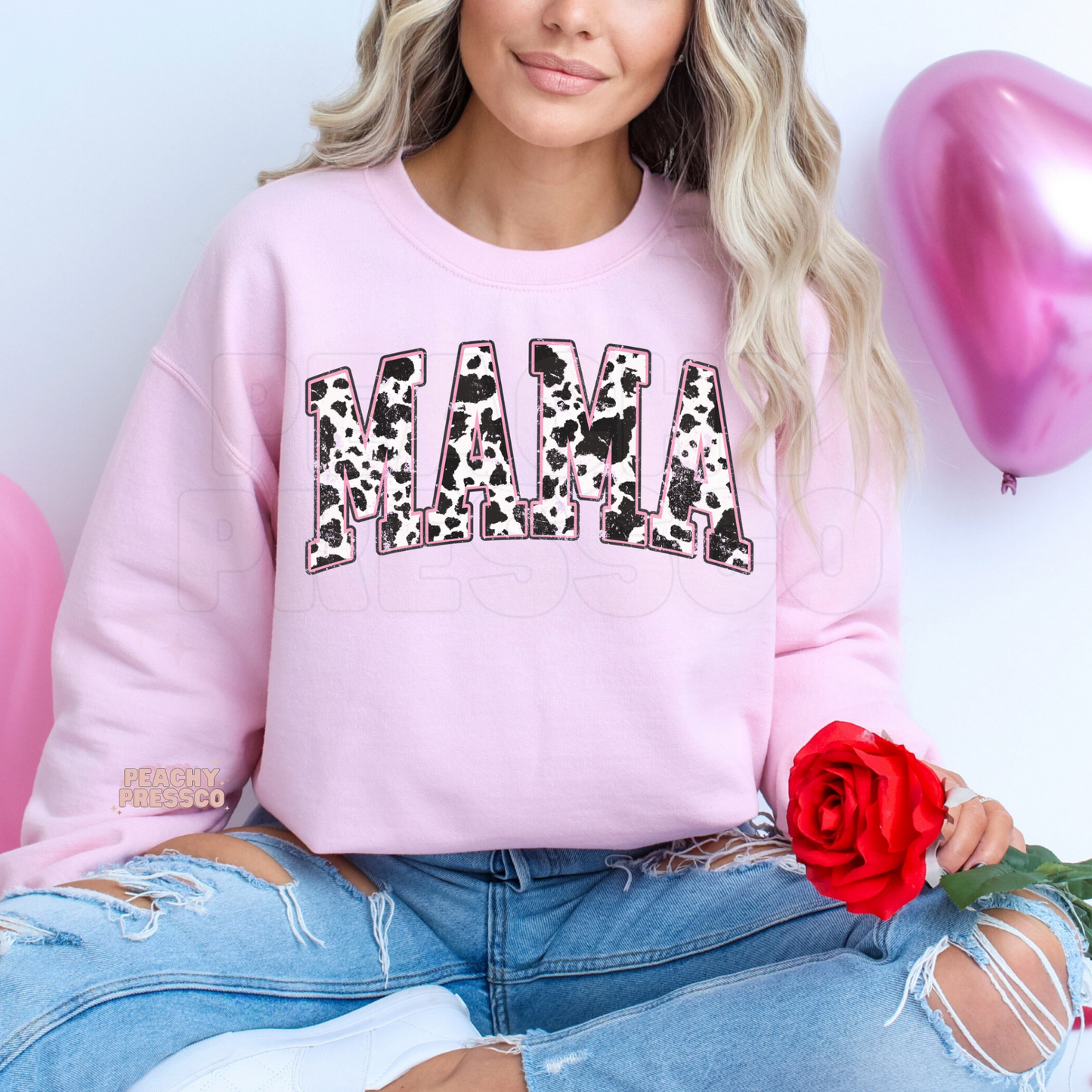 Cow Print MAMA Sweatshirt, Apparel – Bold & Trendy Mom Gift