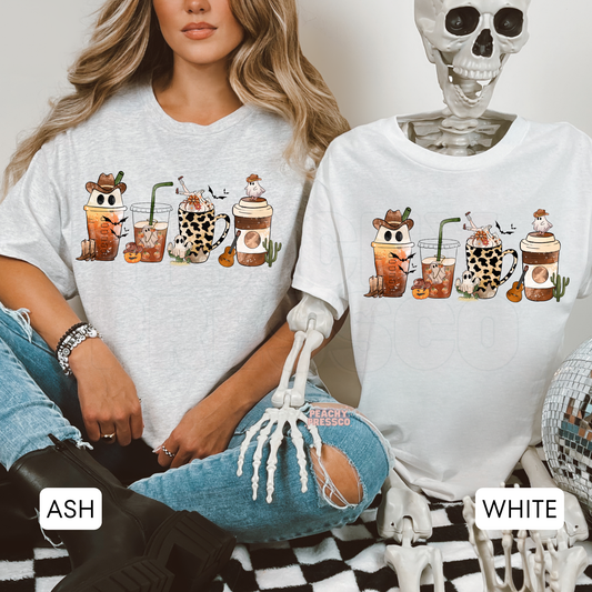 Cowboy Coffee Ghost Shirt – Western Coffee Lover Sweatshirt - Halloween, Country Apparel