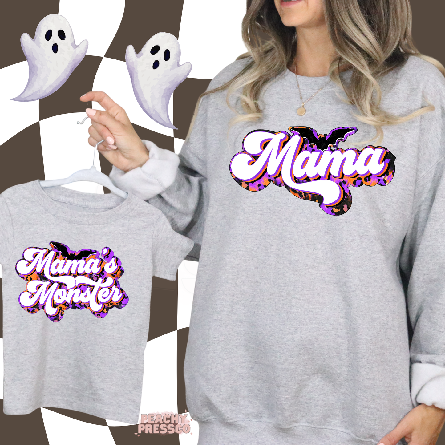Mama & Mama's Monster Matching Halloween Shirts, Mama & Mini Apparel
