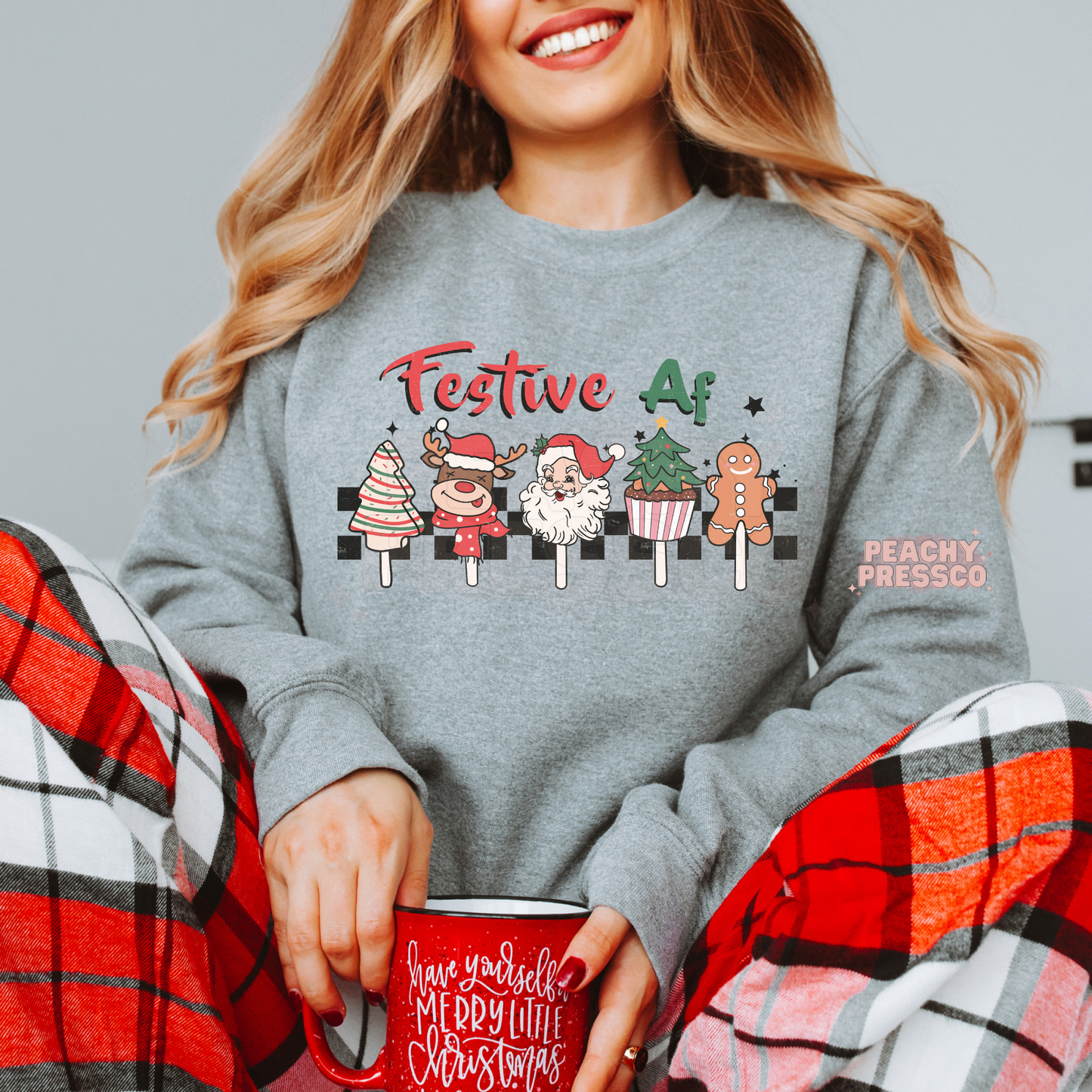 Festive AF Holiday Pops T-Shirt – Cute Christmas Character Design Apparel