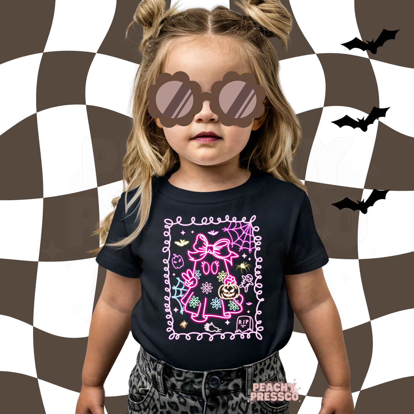 Pink Neon Halloween Shirt | Cute & Spooky Kids Apparel