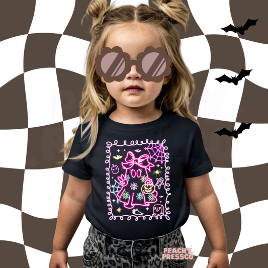 Pink Neon Halloween Shirt | Cute & Spooky Kids Apparel