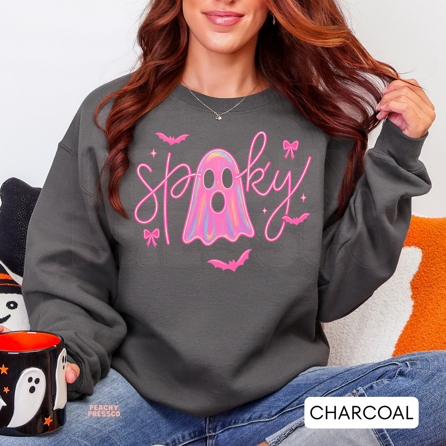 Pink Neon Spooky Ghost Shirt | Cute Pink Halloween Apparel