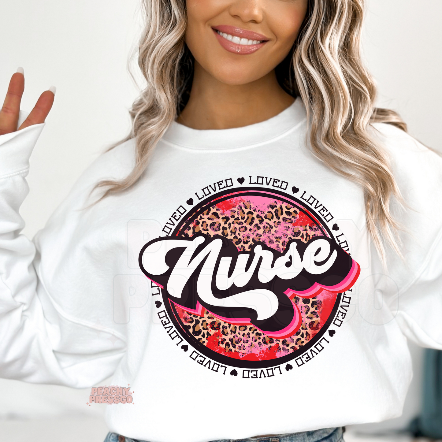 Nurse Loved Graphic Tee – Leopard Print Valentine’s Day Apparel
