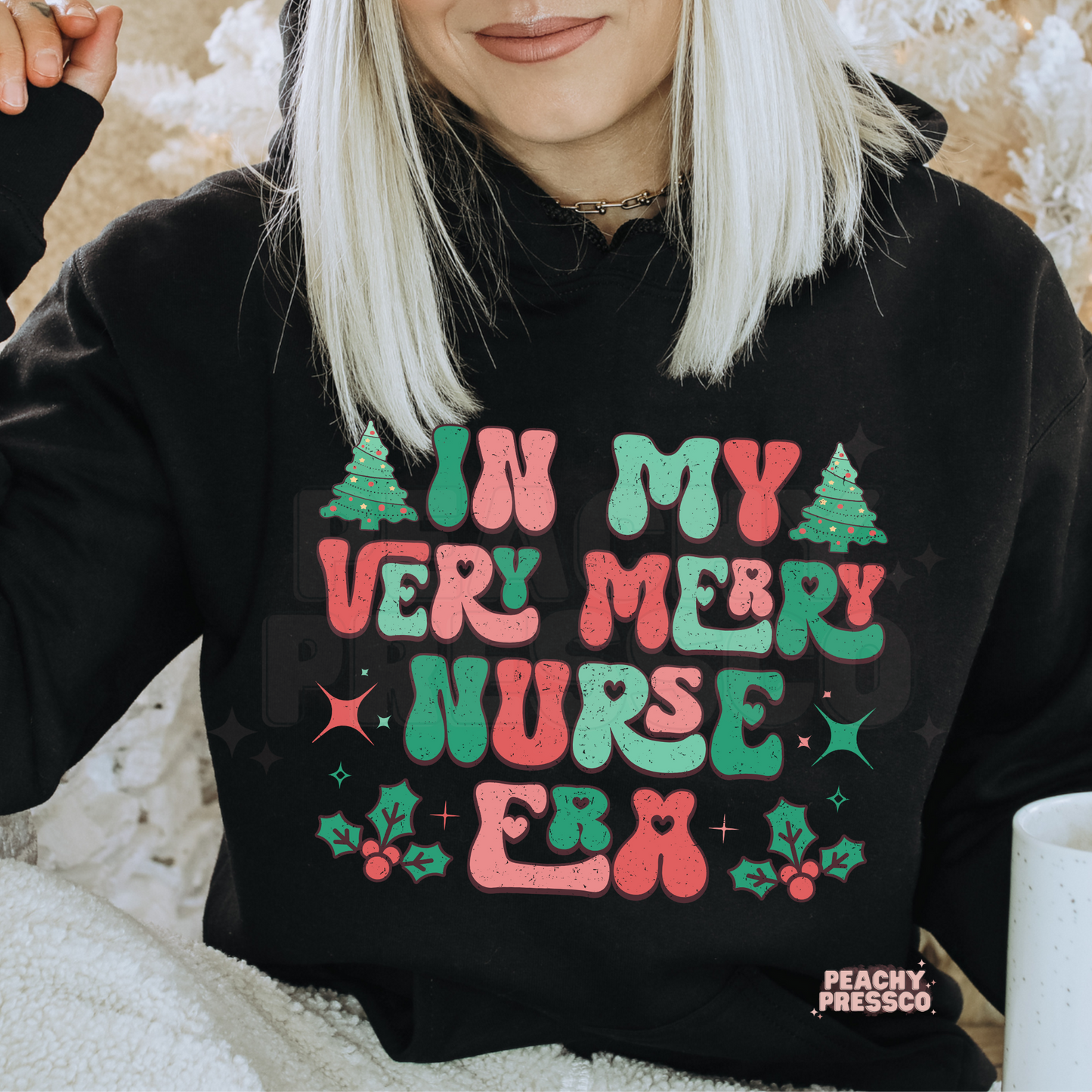 Very Merry Nurse Era Christmas Sweatshirt – Festive Holiday Gift for Nurses
