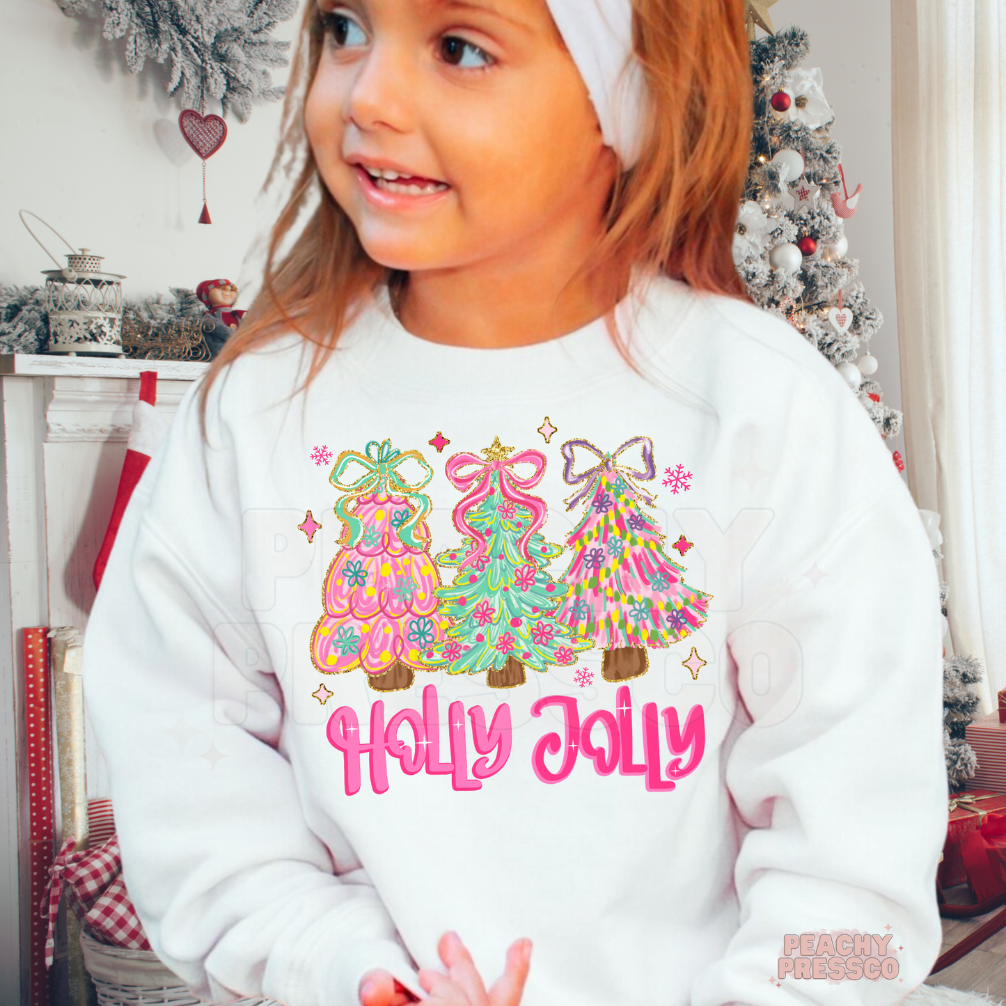 Holly Jolly Christmas Sweatshirt – Colorful Kids Festive Apparel