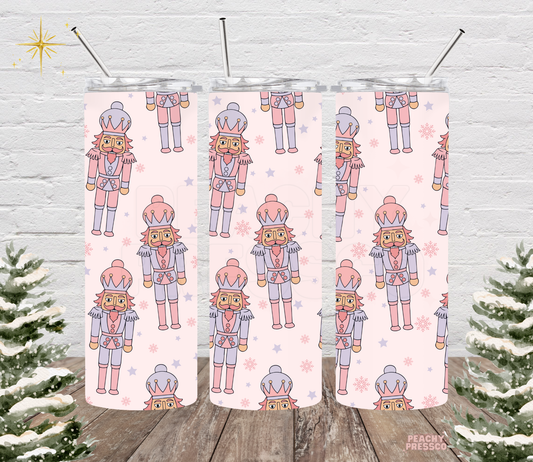 Pink Nutcracker Christmas Tumbler – Cute Holiday 20oz Stainless Steel