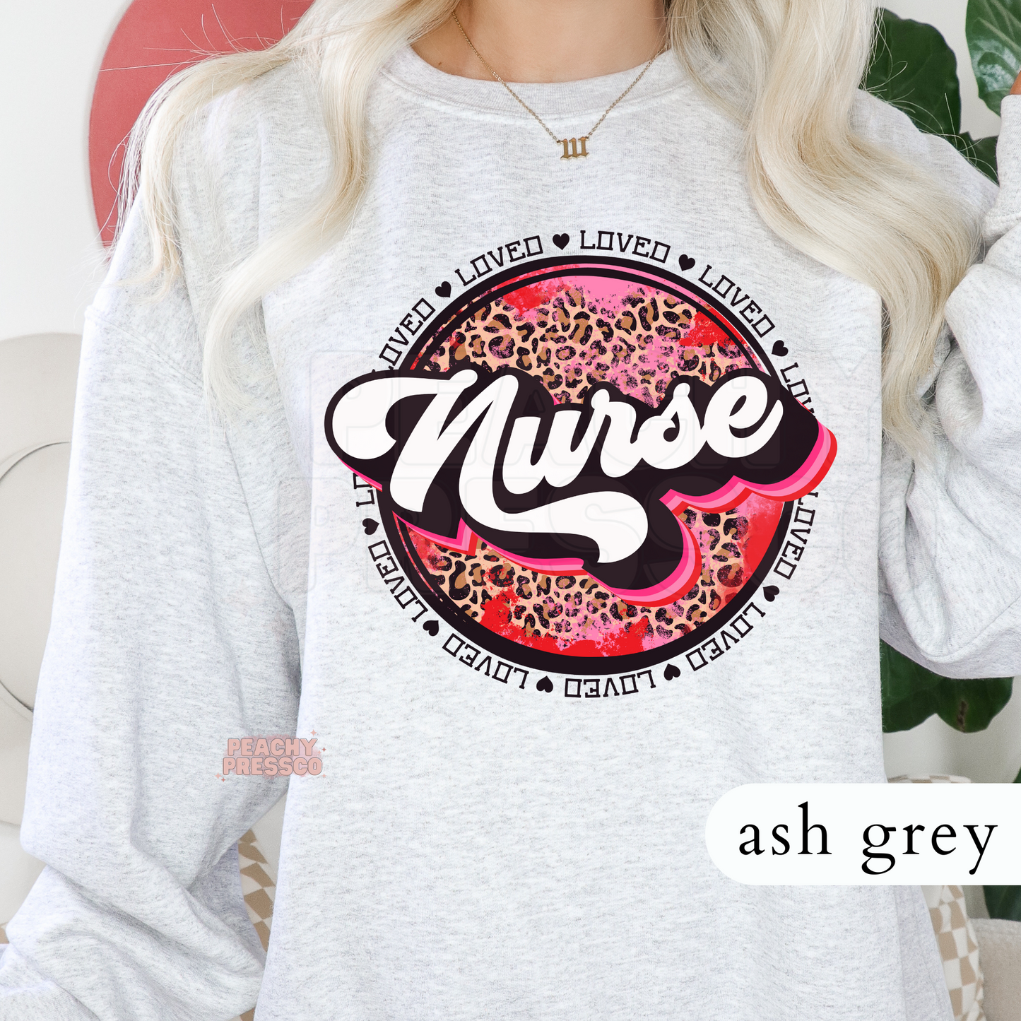 Nurse Loved Graphic Tee – Leopard Print Valentine’s Day Apparel