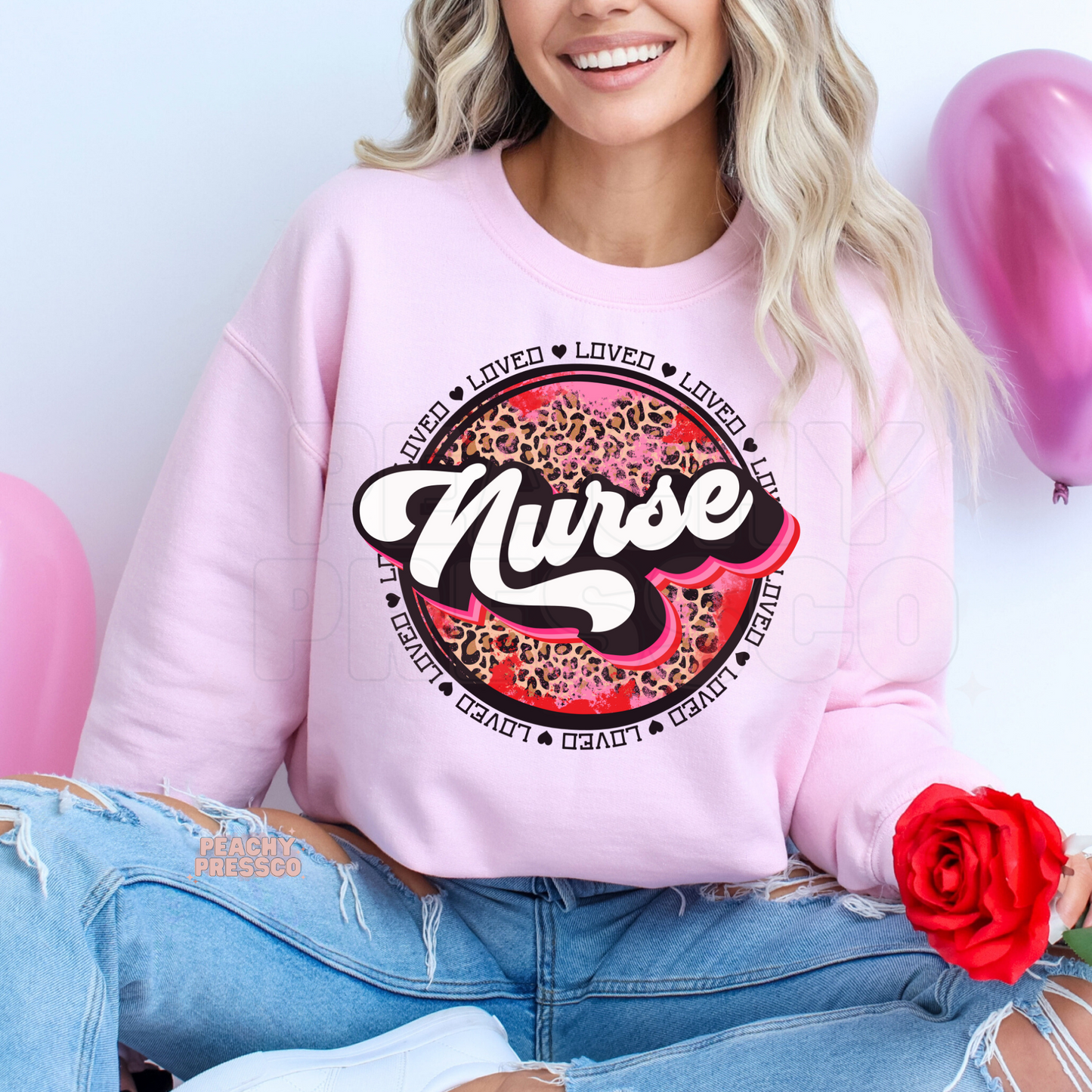 Nurse Loved Graphic Tee – Leopard Print Valentine’s Day Apparel