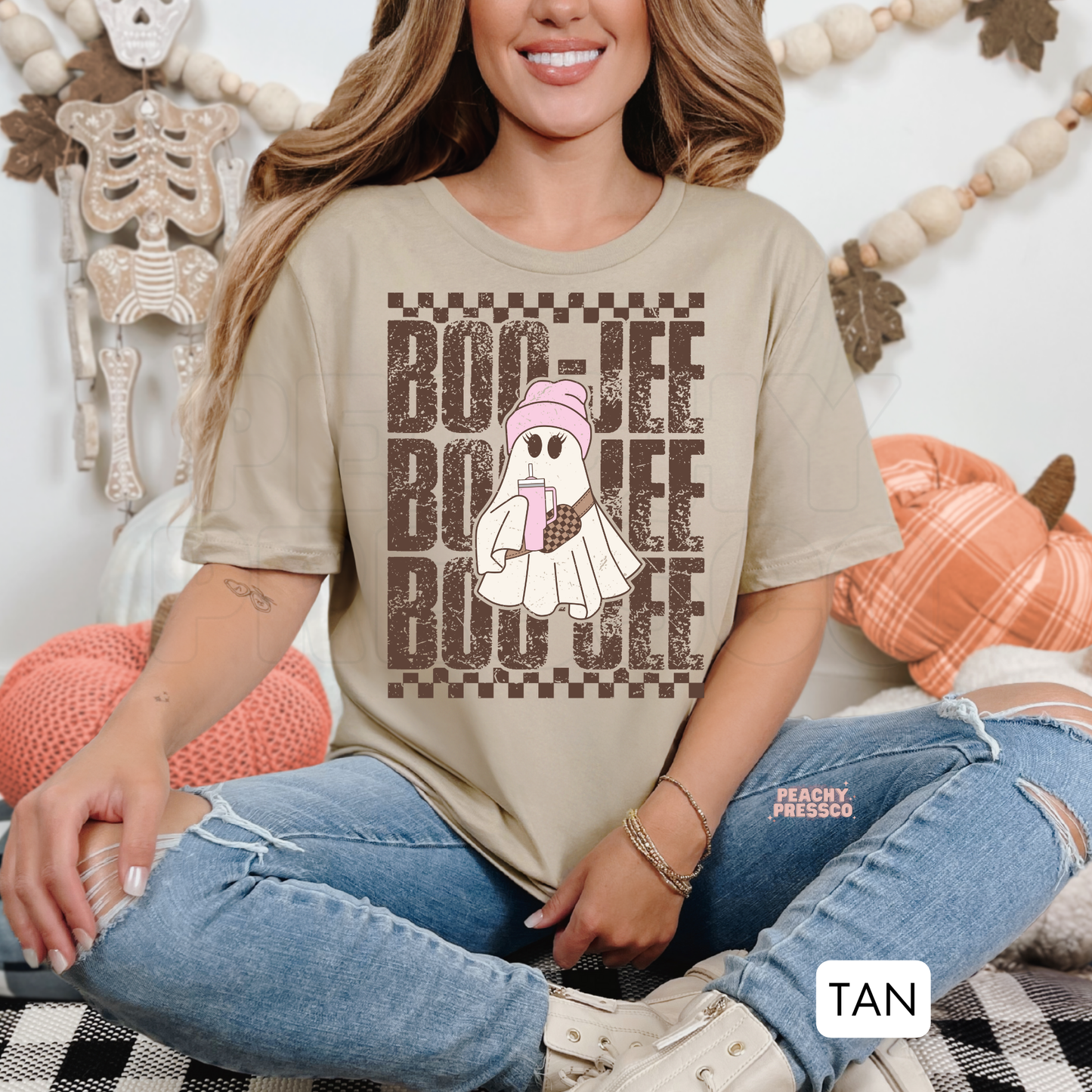 Boo Jee Coffee Ghost Halloween Shirt – Cute Spooky Season Vibes Apparel
