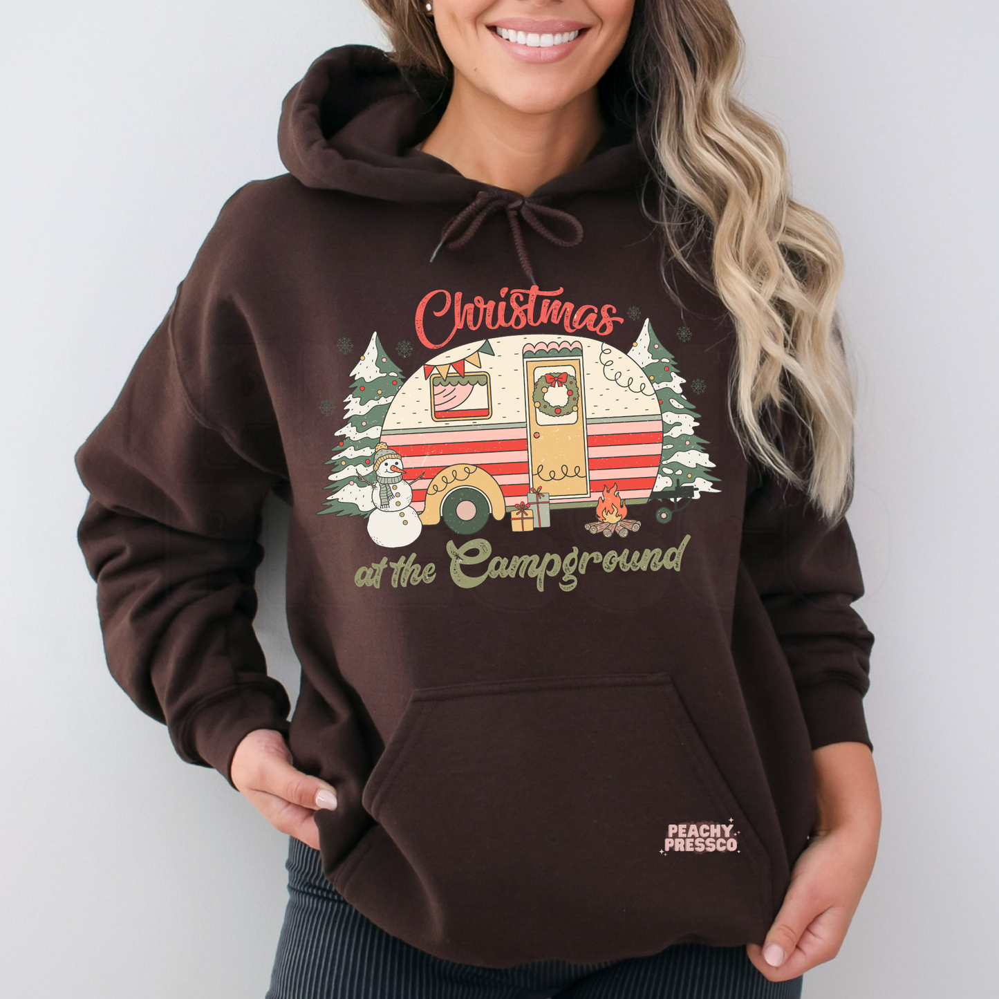 Christmas at the Campground Sweatshirt – Festive Camper Vibes, Apparel