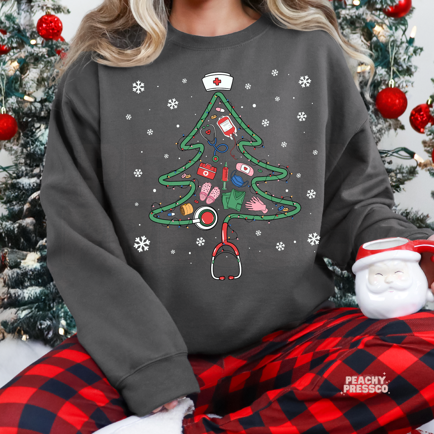 Nurse Christmas Tree Shirt – Medical Holiday Lights Apparel