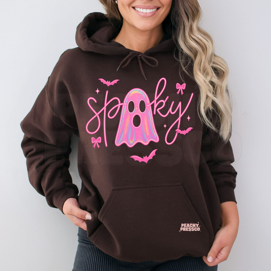 Pink Neon Spooky Ghost Shirt | Cute Pink Halloween Apparel