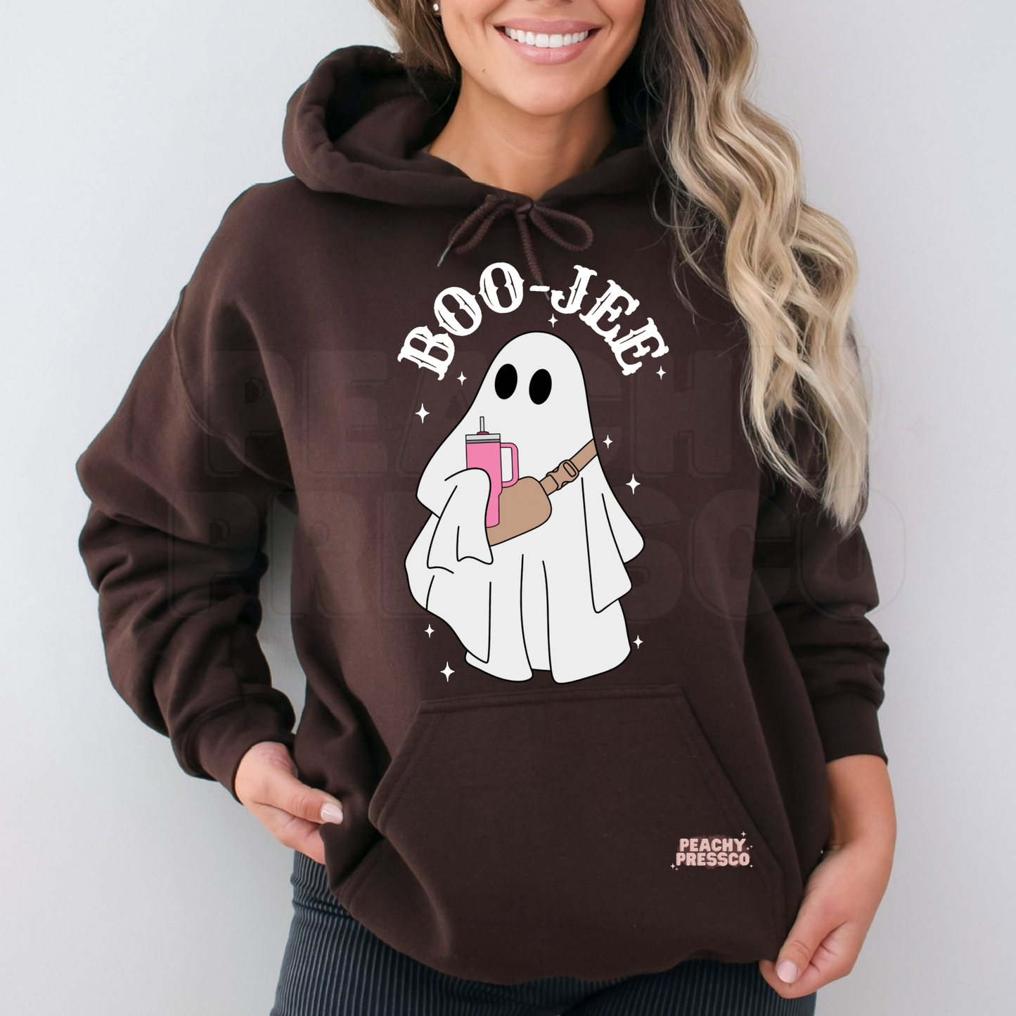 BOO JEE Ghost Halloween Shirt | Funny Boujee Ghost Graphic Tee for Women, Apparel