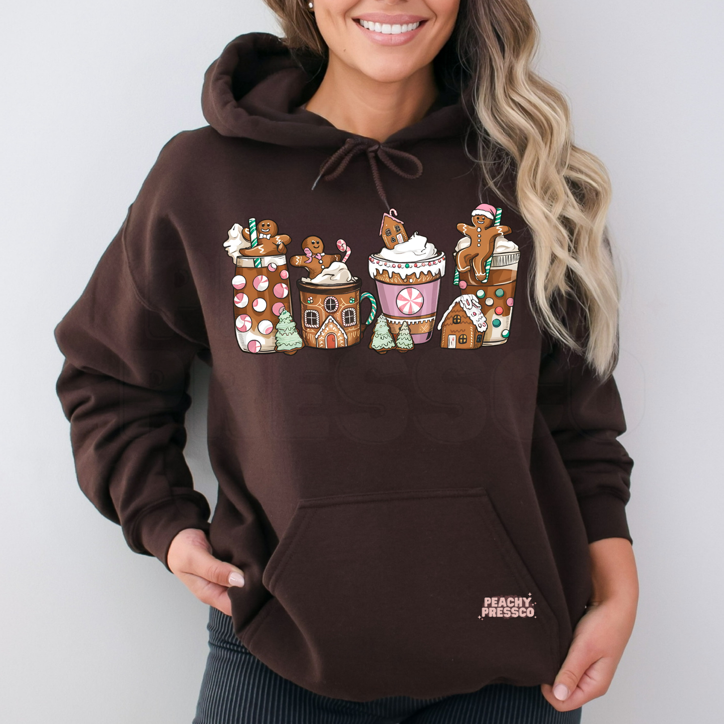 Gingerbread Cocoa Christmas Sweatshirt, Coffee Crewneck, Apparel