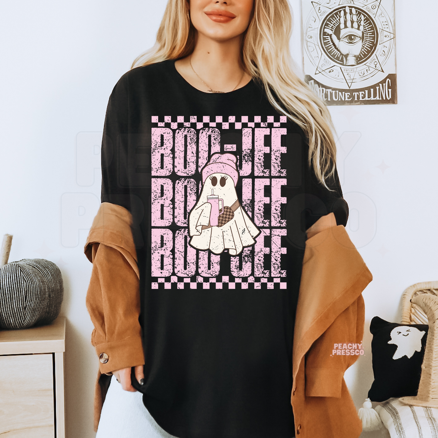 Boo Jee Coffee Ghost Halloween Shirt – Cute Spooky Season Vibes Apparel