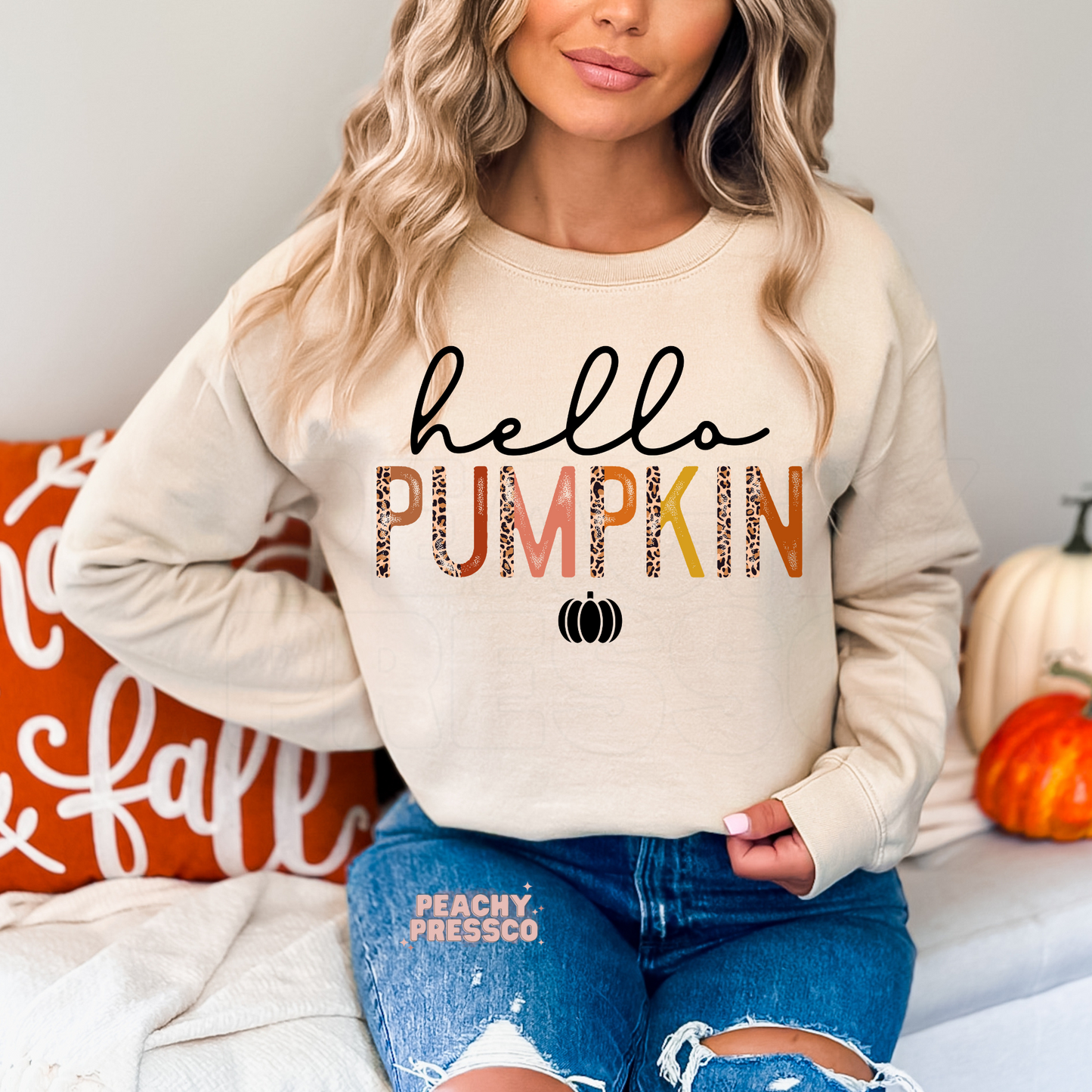 Hello Pumpkin Retro Shirt | Fall Leopard Graphic Apparel
