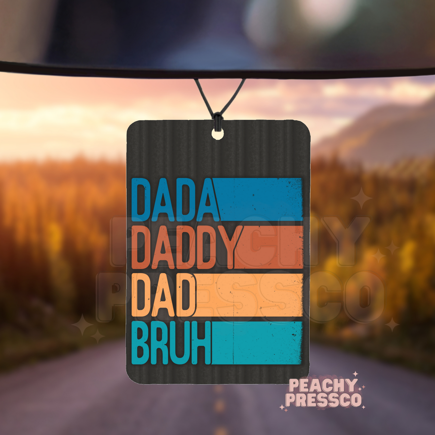Funny Retro Dad Car Air Freshener – Dada Daddy Dad Bruh