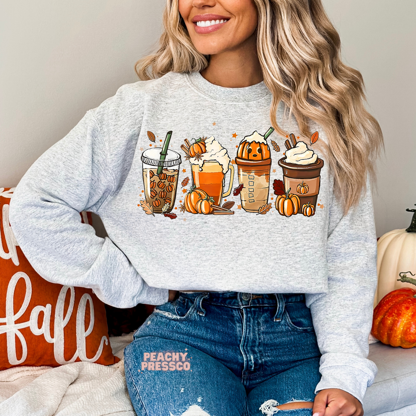 Pumpkin Drink, Coffee Lovers Fall Sweatshirt | Cozy Autumn Vibes Apparel
