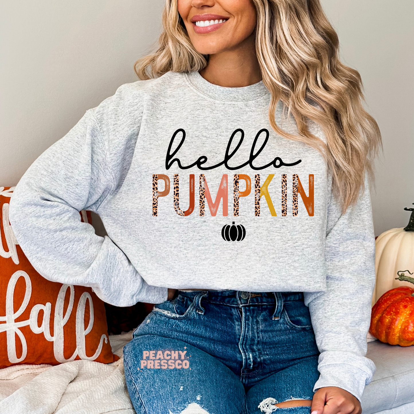 Hello Pumpkin Retro Shirt | Fall Leopard Graphic Apparel