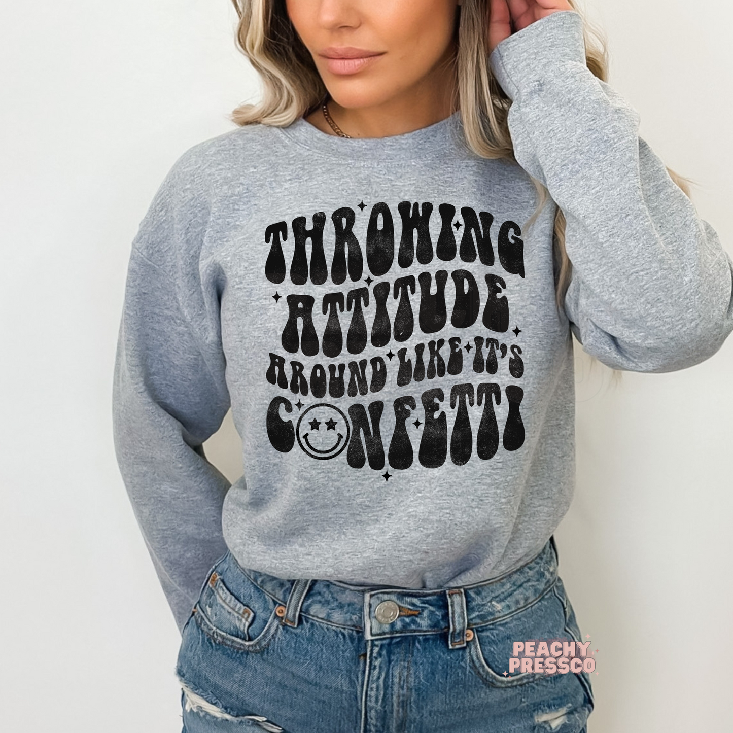 Throwing Attitude Like It’s Confetti Graphic Tee – Fun Retro Apparel