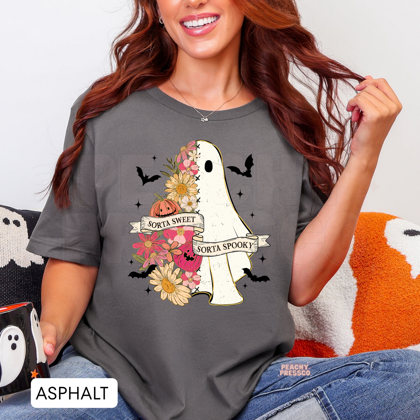 Sorta Sweet Sorta Spooky Ghost Shirt | Fun Halloween Mood Apparel