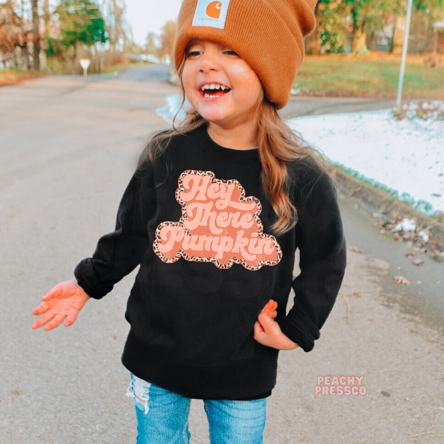 Hey There Pumpkin Leopard Kids Apparel