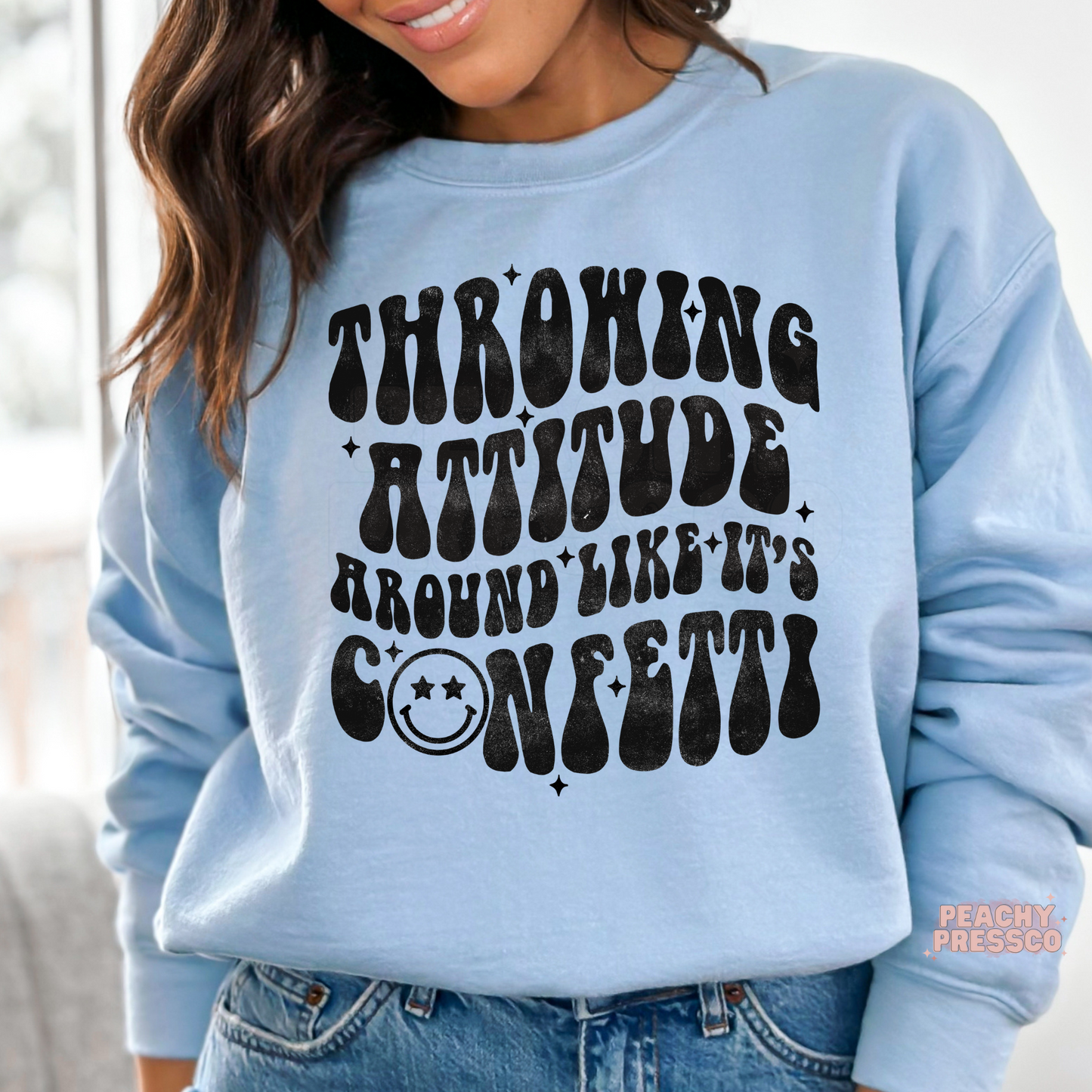 Throwing Attitude Like It’s Confetti Graphic Tee – Fun Retro Apparel