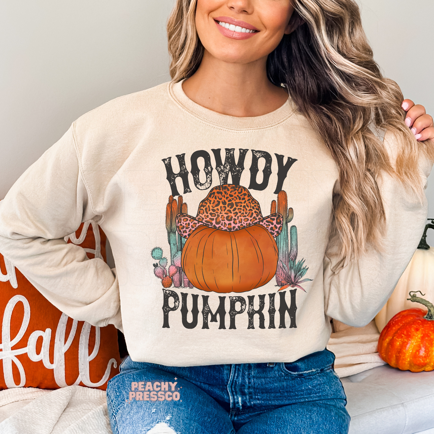 Howdy Pumpkin Sweatshirt | Western Fall Cactus Apparel