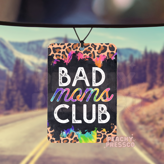 Bad Moms Club Car Air Freshener – Leopard & Neon Splash