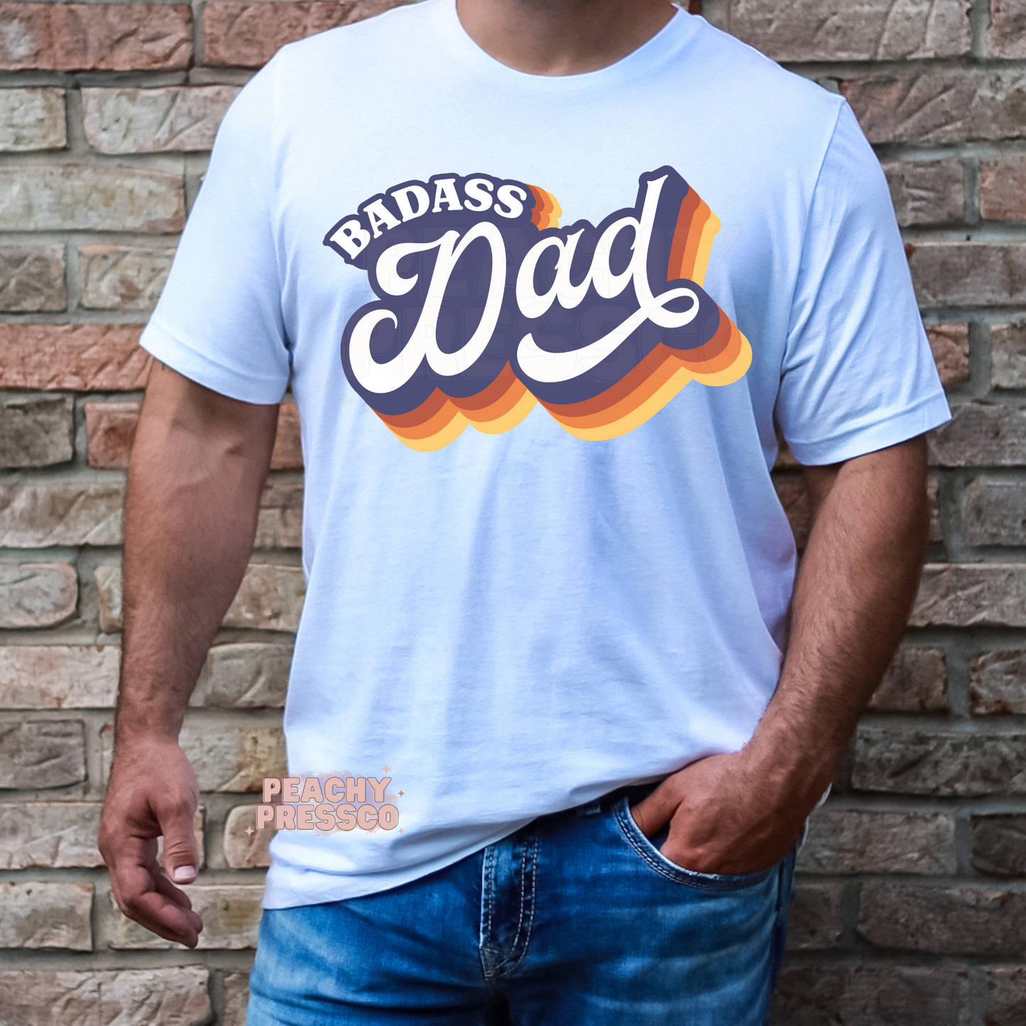 Retro Badass Dad T-Shirt, Apparel