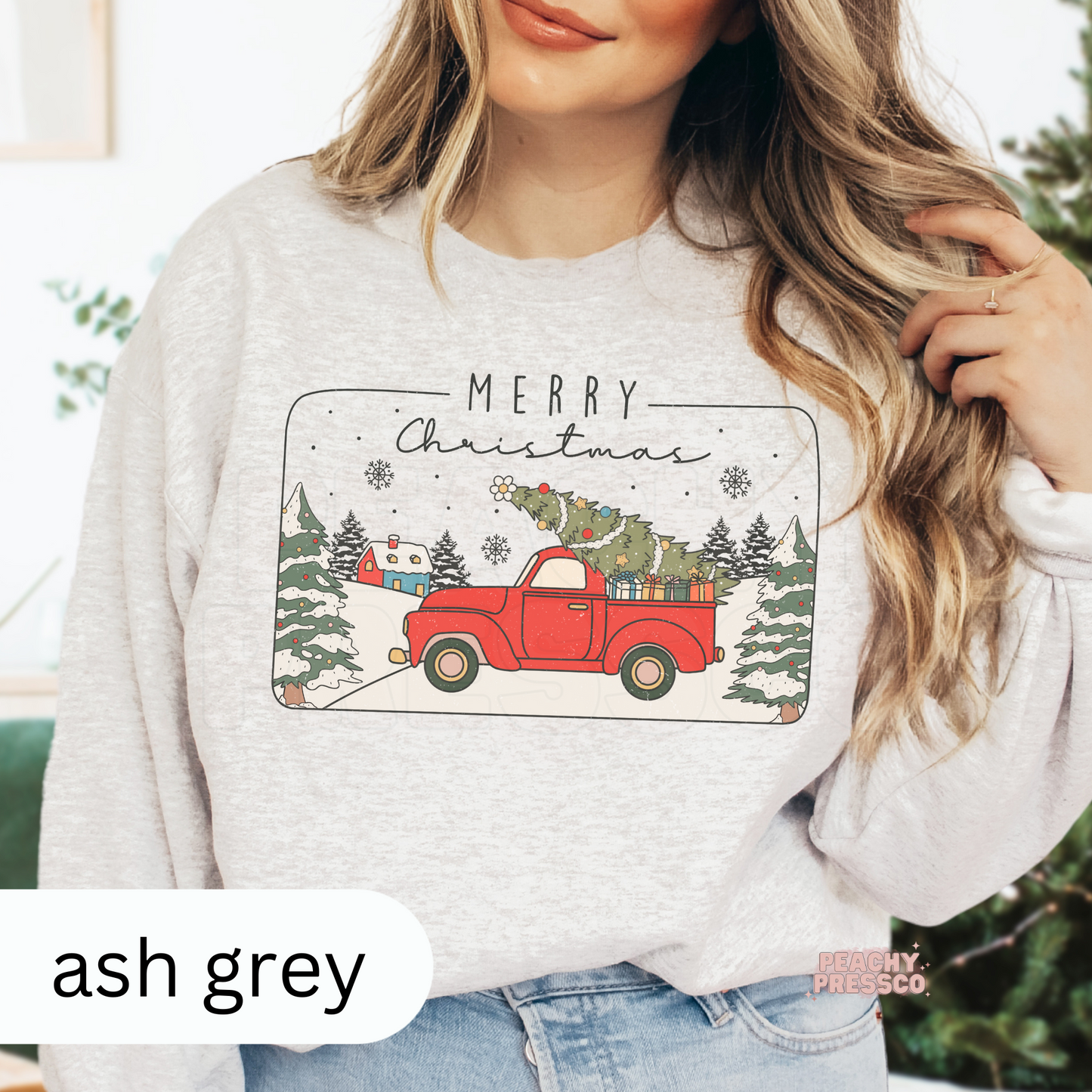 Vintage Red Truck Merry Christmas T-Shirt – Classic Holiday Apparel
