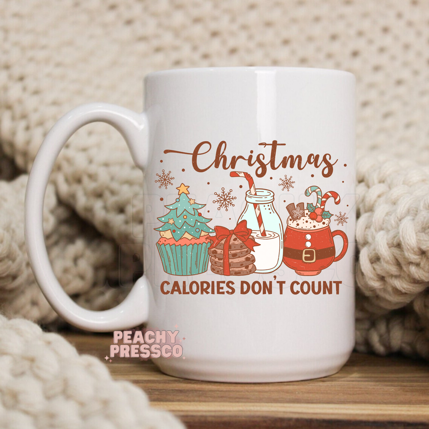 Christmas Calories Don’t Count Mug – Cute Holiday Sweets Design