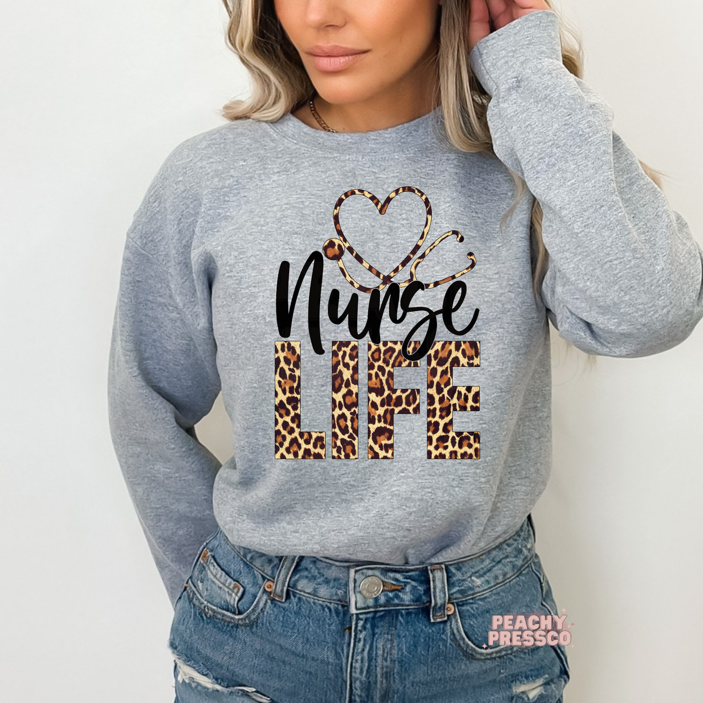 Nurse Life Leopard Print T-Shirt, Apparel
