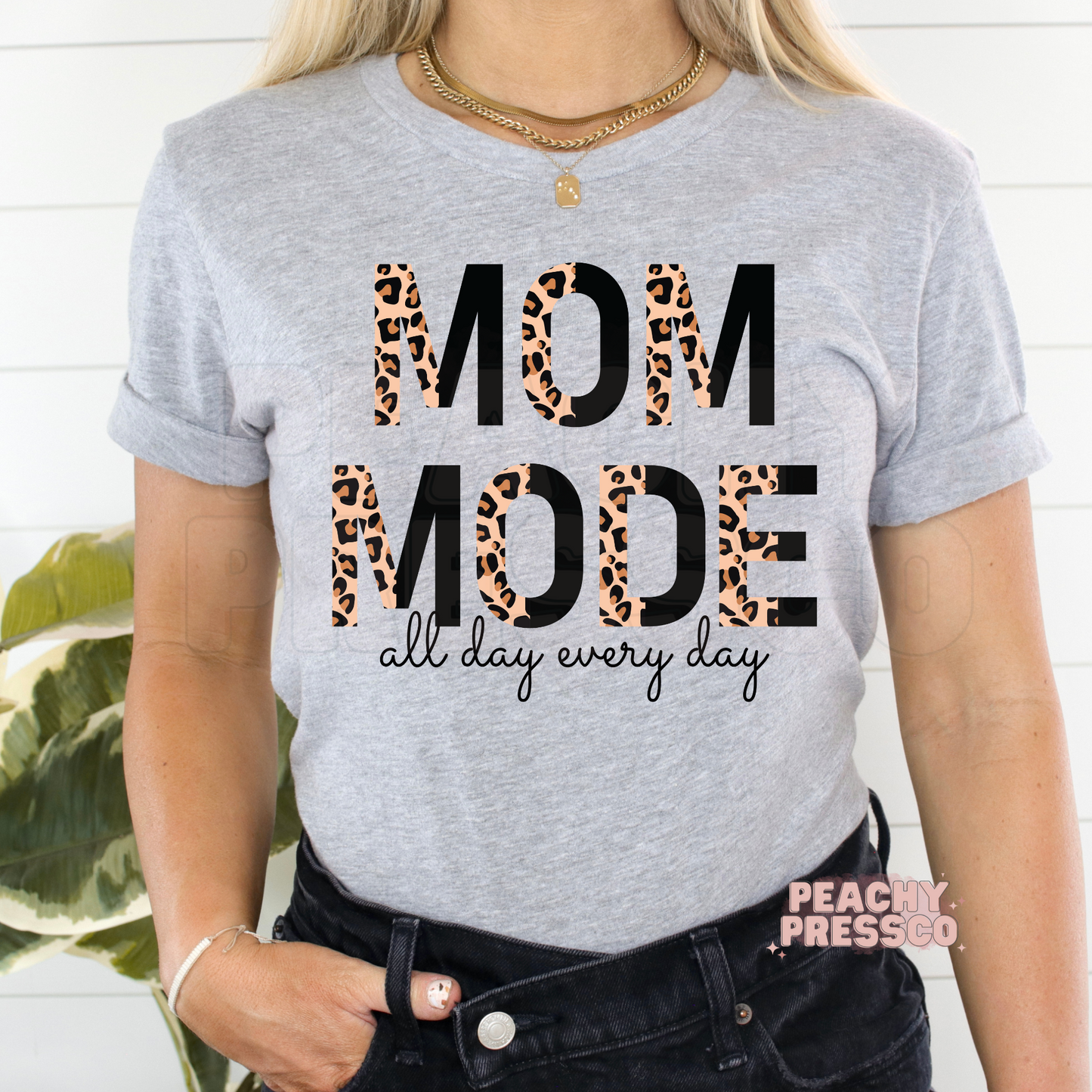 Mom Mode Sweatshirt – Leopard Print All Day Every Day Apparel