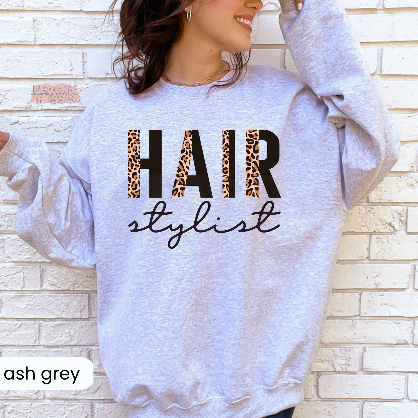 Hair Stylist Leopard Print Sweatshirt – Bold Animal Print Salon Crewneck