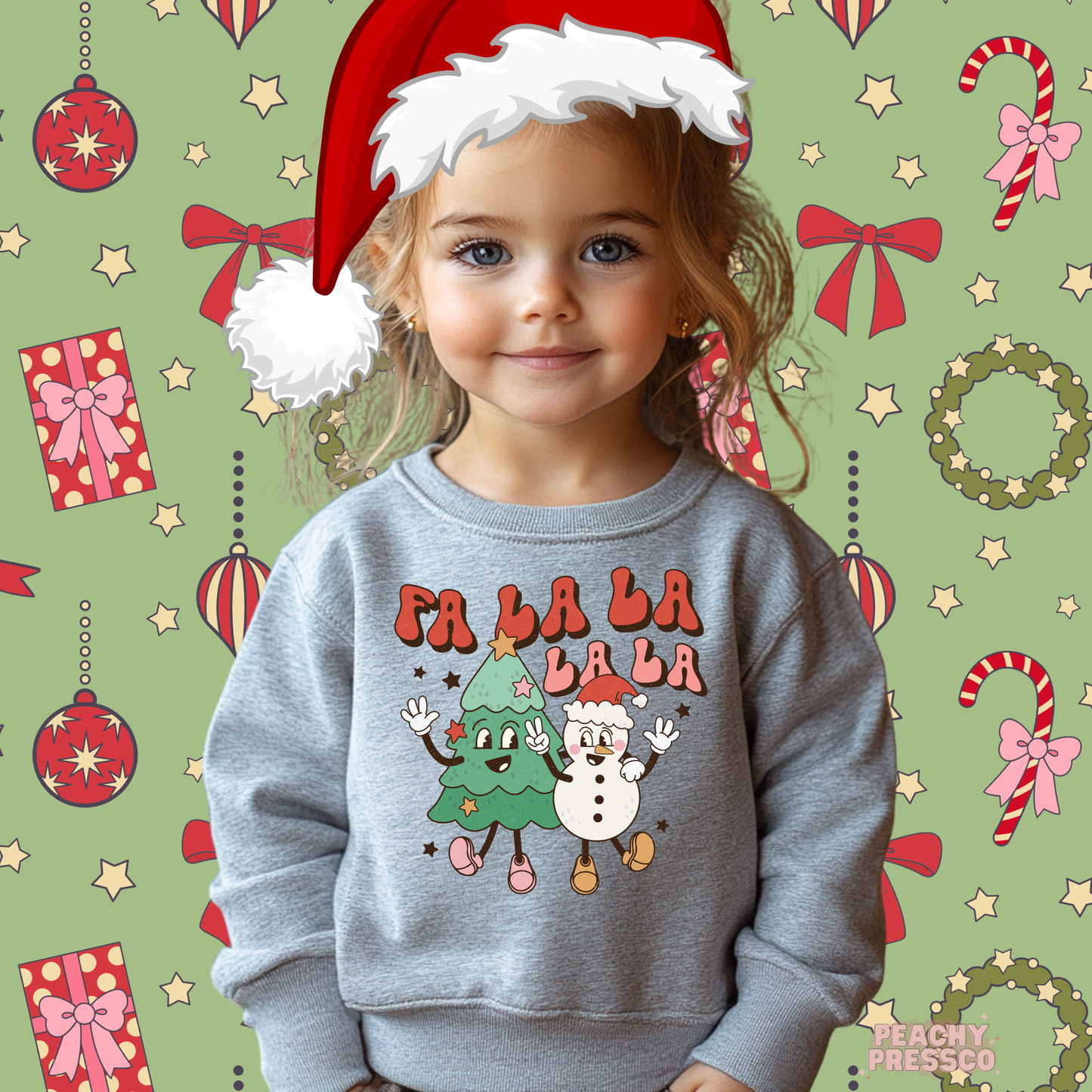 Fa La La La Christmas Kids Sweatshirt – Festive Holiday Apparel