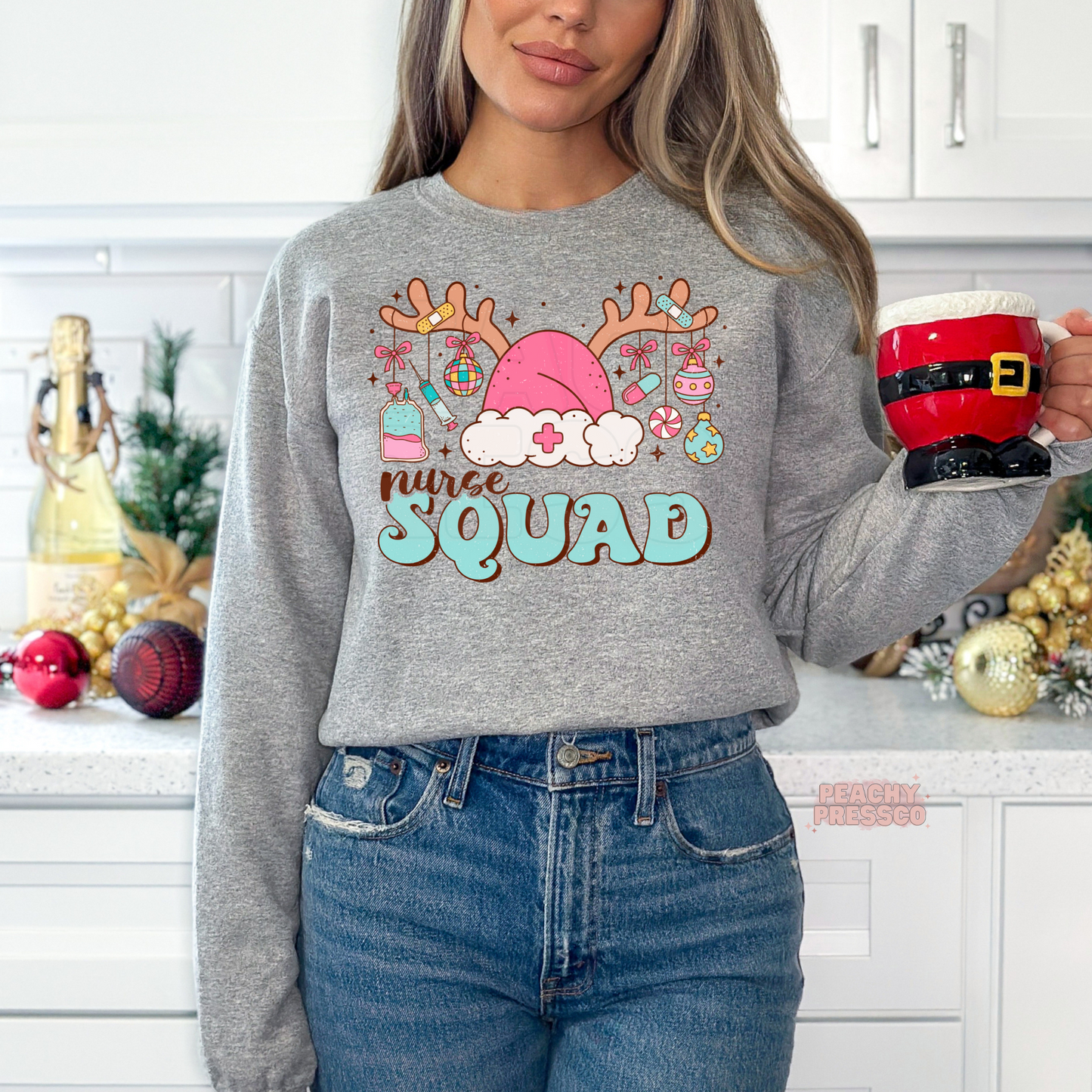 Nurse Squad Christmas Sweatshirt – Matching Holiday Crew Apparel
