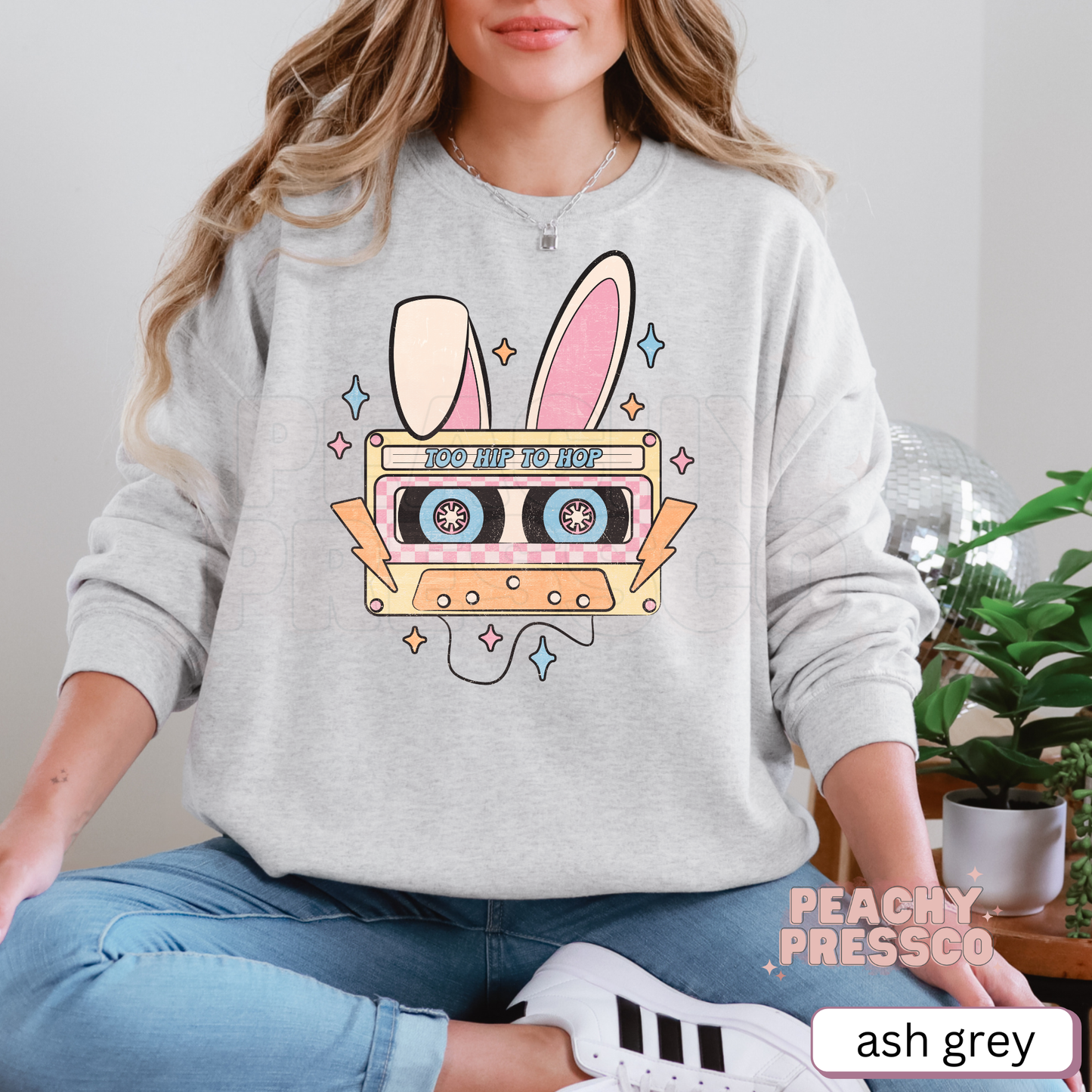 Too Hip To Hop Bunny Cassette Easter T-Shirt – Retro 80s Spring Apparel