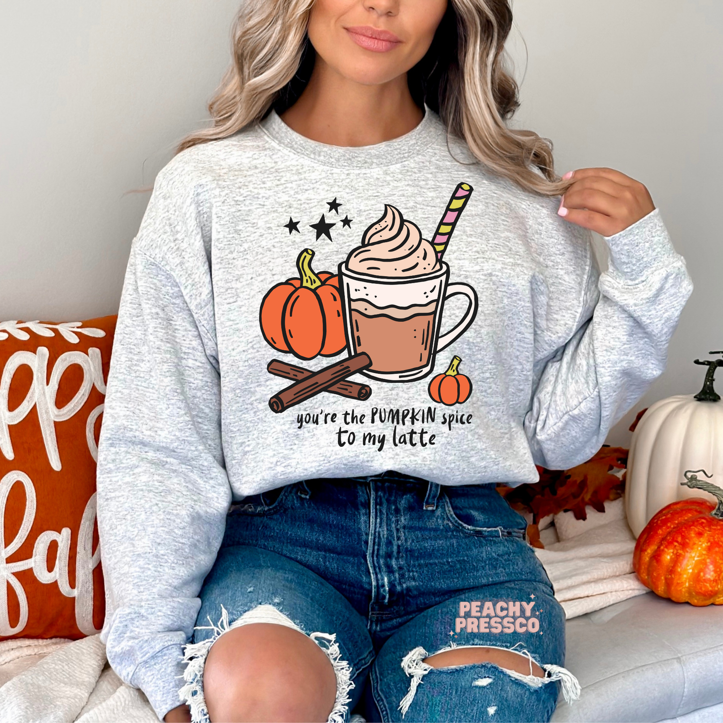 Pumpkin Latte Shirt – Cute Fall Graphic Tee with Pumpkins & Cinnamon, Fall Apparel
